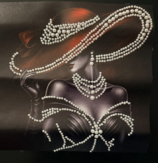 Ruby — The Red Brim, handmade diamond art